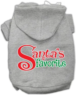 Santas Favorite Screen Print Pet Hoodie Grey Xxxl (20)