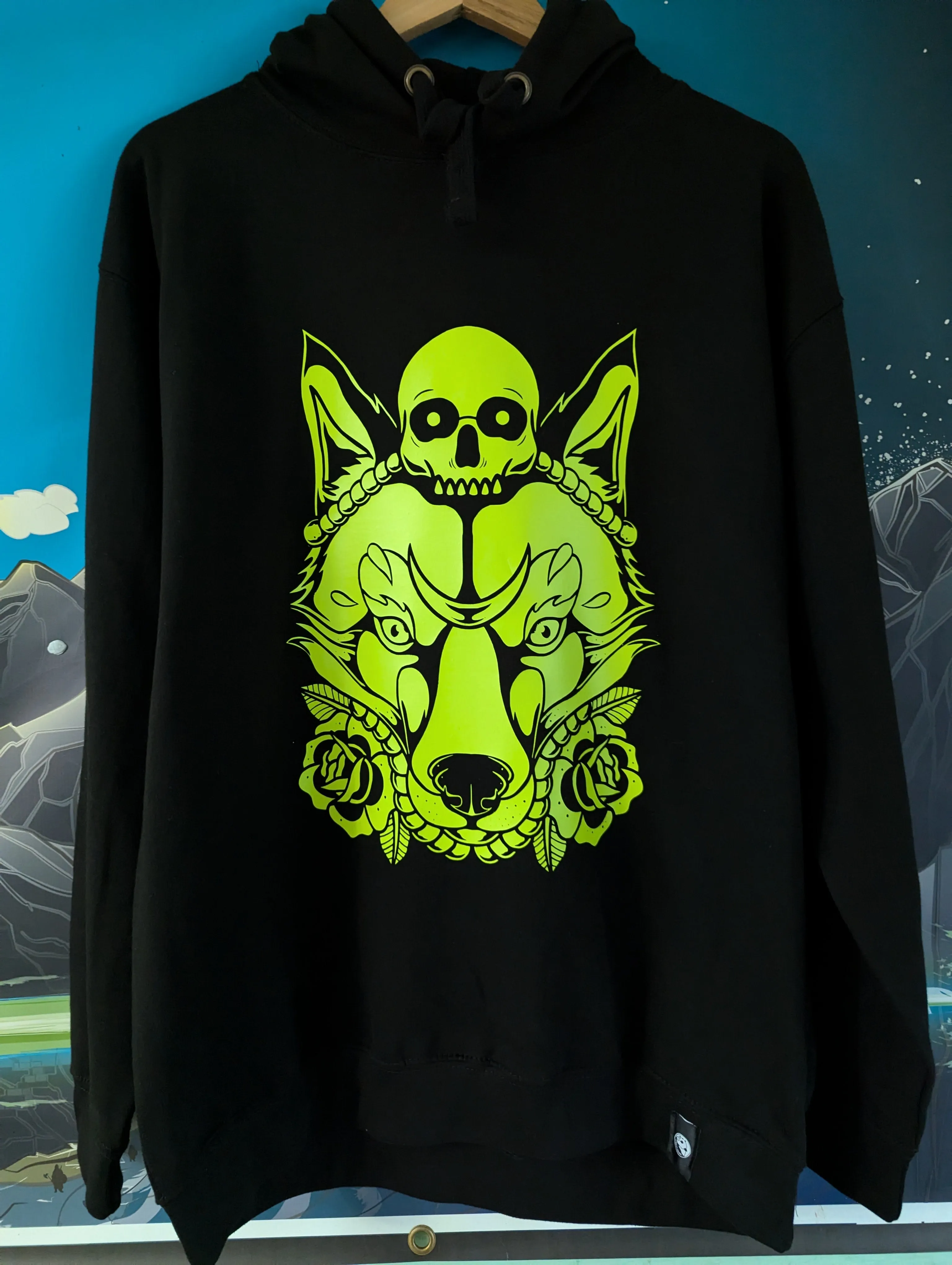 Skull Fox Hoodie (Lime Green edition)