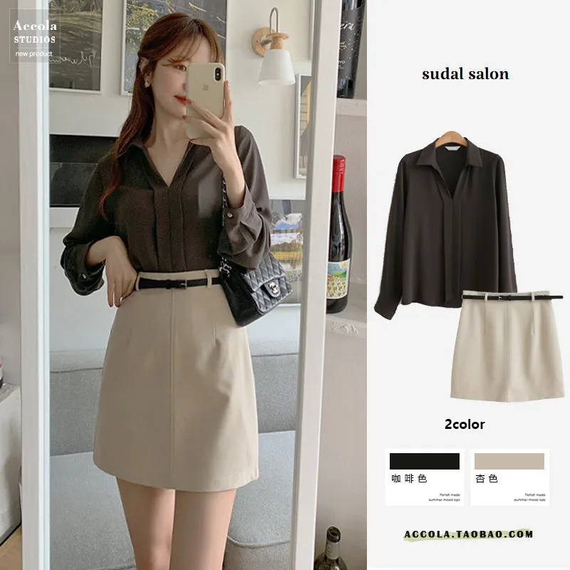 Stylish Early Autumn Korean Style Chic Hong Kong-Style A- line Shirt