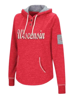 Wisconsin Badgers WOMEN'S Red Ultra Soft Double Fleece Hoodie Sweatshirt