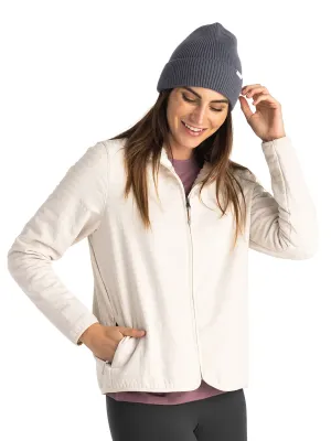 Women's Gridback Fleece Jacket - Stone