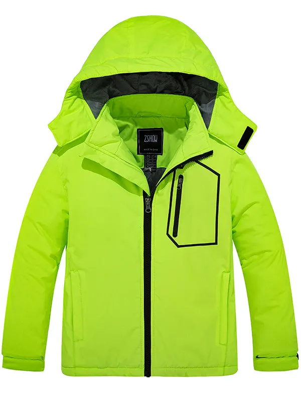 ZSHOW Boy's Waterproof Ski Jacket Outdoor Warm Winter Coat Windproof Snow Coat